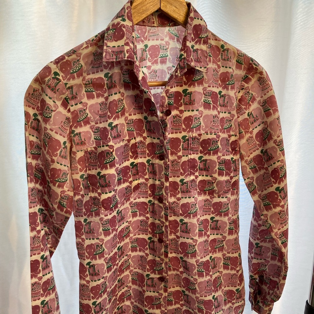 Unique vintage cotton button down shirt